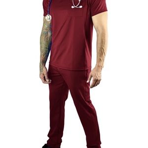 Fit Scrubs Set Evrpur® Mens (Maroon, L)